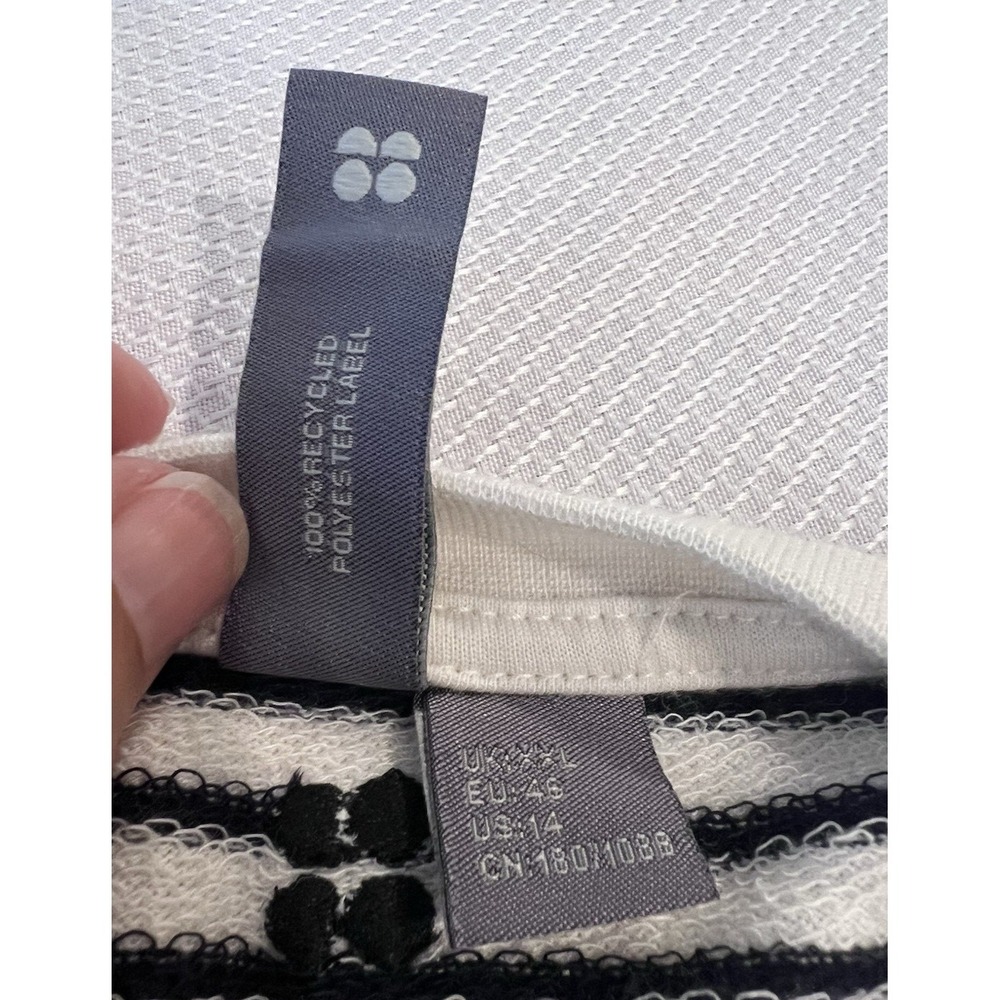 Sweaty Betty London-XXL-Sweatshirt-Black Ivory-Athleisure-French Terry-Lounge - Picture 12 of 12